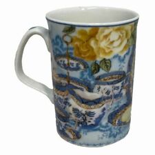 Mug Cup Royal Doulton Expressions Blue China Florals Julie Naylor 4" Garden Part