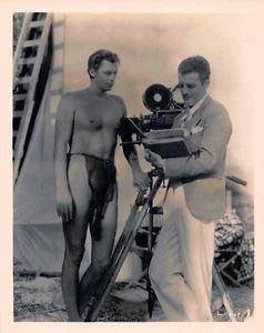 ORIGINAL Tarzan and His Mate DBL WT Photo Johnny Weissmuller Behind The Scenes - Foto 1 di 1
