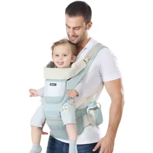 Baby Carrier GREEN Include Free (Baby Fruit Feeder And Socks Anti-Slip Knee Pad - Picture 1 of 12