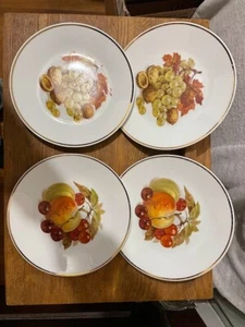 4 Vintage Lorenz Hutschenreuther Salad Dessert plates Fruit Nuts Plates - Picture 1 of 6