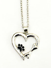 19" Silver Color Necklace Heart Pendant With Dog Paw And Dog Bone Accents