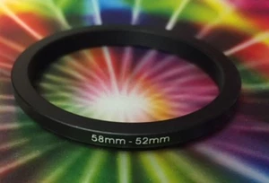 1(ONE) Black ADAPTER RING 58mm to 52mm 58-52mm Step Down Filter Ring 58-52 mm - Picture 1 of 5