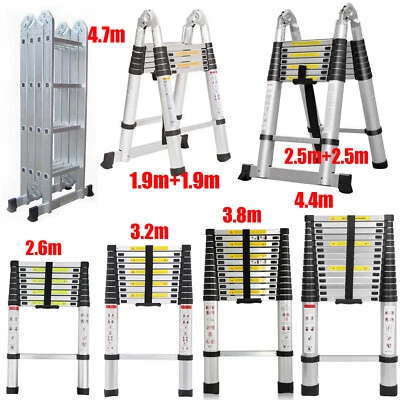 Alu Teleskopleiter Multifunktionsleiter Klappleiter Stehleiter Hauptdachboden DE - Bild 1 von 4