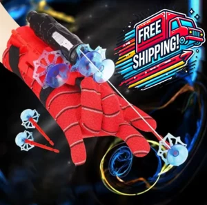 Spiderman Gloves Toys Kids Web Shooter Cosplay Launcher Spider Silk Wrist Glove - Picture 1 of 8