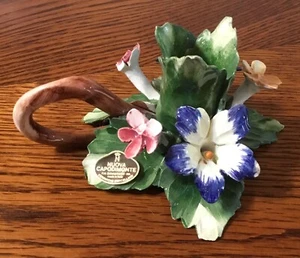 Vintage Capodimonte Italian Porcelain Mid Century Multicolor Flowers Figurine#5 - Picture 1 of 5