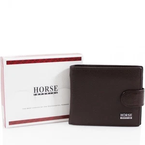 Men Imperial Horse Badge Leather Wallet Coins Bills Credit Card Holder 023 - Picture 1 of 13