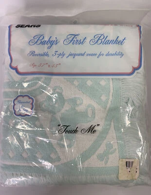 De Colección Sears Baby’s Primera Manta Reversible Tejido Suave Nuevo Sellado 37x43 EE. UU. Osos Foto 1 de 4