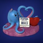 TopFin Octopus Aquarium Fish Tank Water Bowl Dcor RedHeart Vtg Pink Tentacles