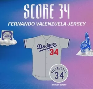 Medium 2024 Fernando Valenzuela SGA Trikot Dodgers Stadium Promo Größe M - Bild 1 von 2