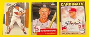 RED SCHOENDIENST, St. Louis Cardinals 3-Card Lot, HALL OF FAME, 10x ALL-STAR - Picture 1 of 2
