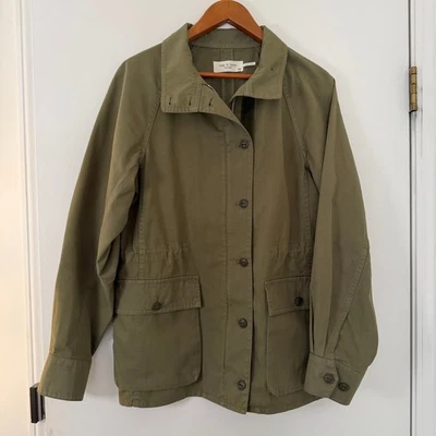 Rag Bone New York Olive Green Utility Jacket Button Zip Pockets Women M - Image 1 of 4