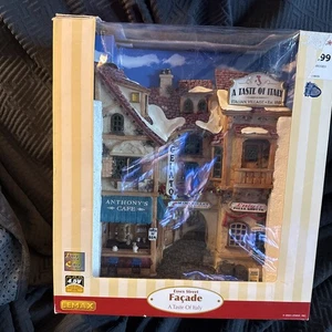 Retired LEMAX A Taste Of Italy Lighted Facade Essex Street Village Resin #35855 - Picture 1 of 3