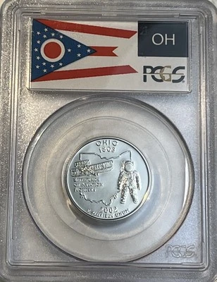 2002 S Proof Ohio State Quarter 25 Cents PCGS Certified PR69 Deep Cameo Coin - Image 1 of 4