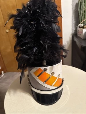 Shackomaster Mediano Banda de Marcha Sombrero Hombre Música Negro Rojo Plata con Pluma Foto 1 de 4