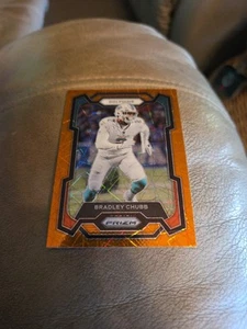 2023 Panini Prizm Football #186 Bradley Chubb Orange Lazer Prizm Miami Dolphins - Picture 1 of 2