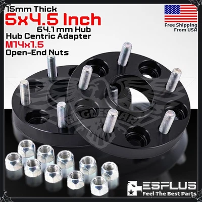 2PC 15mm Tesla HUB CENTRIC WHEEL SPACER 5x4.5" CB 64.1mm 14x1.5 FIT Model 3/Y - Imagem 1 de 4