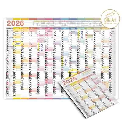 TOBJA A1 Wandkalender 2026 Plakatkalender Jahresplaner XXL Kalender Jahreskalender 26