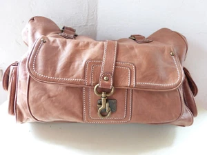 Abro Ledertasche Handtasche Schultertasche cognacbraun mit Staubbeutel - Bild 1 von 7