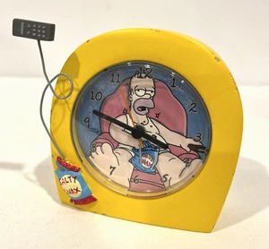 THE SIMPSONS HOMER SIMPSON SALTY SNAX & TV REMOTE 5” ANALOG QUARTZ CLOCK 2003 - Picture 1 of 8