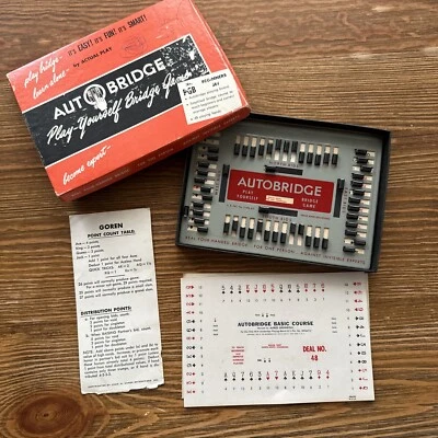 Vtg 1959 Autobridge Auto Play Yourself Bridge Game PGB Beginners Set w/ Box  - Image 1 of 3