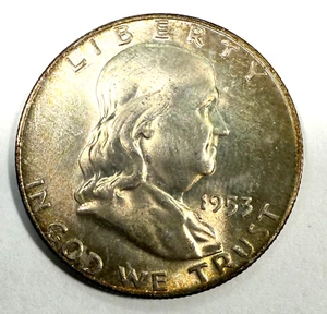 1953 D Franklin Half Choice Uncirculated Album toning - Picture 1 of 2