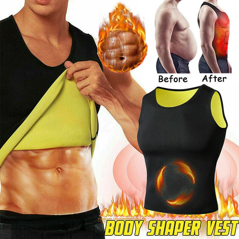 CHALECO ADELGAZANTE PARA HOMBRES Body Shaper Slim Pecho Vientre Cintura Tetas Compresión Camiseta Foto 1 de 4