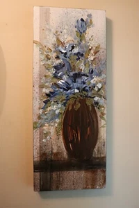 Gina Krawez Acrylic on Wood Original Painting Art 12" x 30" "Flourish" - Picture 1 of 4