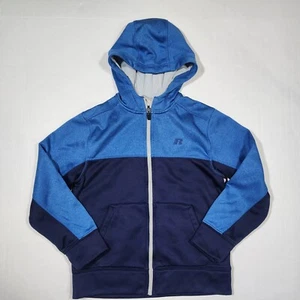 Russell Zipper Jacket Hoodie Blue Colorblock size M (8) Boys - Picture 1 of 4