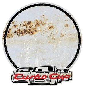 RUSTY PORSCHE 944 TURBO CUP TÜREN NUMMER VINTAGE SCHWARZ AUFKLEBER STICKER - Bild 1 von 1
