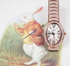 Beautiful Diamonique Crystal Set Ladies Watch Rose Gold Colour Mint in Box - Picture 1 of 7