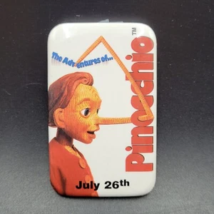 Vintage The Adventures of Pinocchio Pinback Button July 26th - Picture 1 of 3