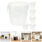  6 Pcs Reusable Food Containers Ice Cream Clear Paint Cup Bucket Yogurt