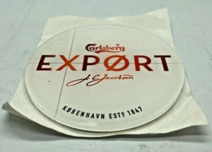 CARLSBERG EXPORT LAGER FLAT CIRCULAR PUMP BADGE - LENS T BAR PUB HOME FISH EYE - Picture 1 of 2