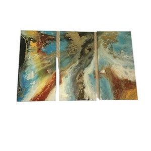 Dancing Color" 3-Piece Abstract Canvas Art Print by Blakely Bering - Picture 1 of 6