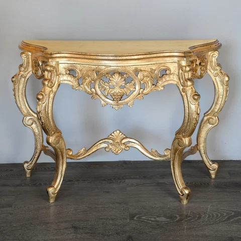 Elegantly beautiful Louis XV Console Table. Made from solid wood Mahogany Cover