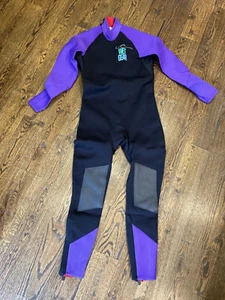 Traje de neopreno vintage Bollinger Wet Gear cuerpo completo cremallera trasera para hombre XL negro púrpura - Imagen 1 de 14