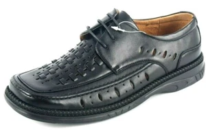 NEW BOYS MENS LEATHER LINED BLACK OFFICE WORK SCHOOL FORMAL UNIFORM SUIT SHOES - Picture 1 of 5