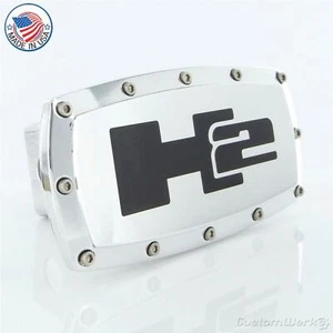 Hummer H2 Logo Billet Tow Hitch Cover (Chrome) - Picture 1 of 2