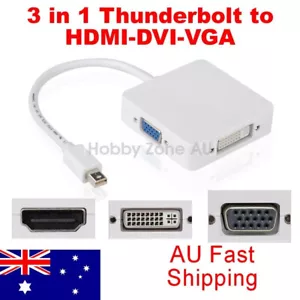 3in1 Mini Displayport to HDMI DVI VGA Adapter Cable for MacBook Pro Thunderbolt - Picture 1 of 4
