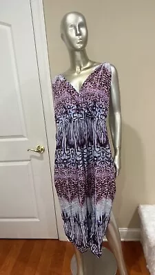 Lindo mono mameluco con correa de espagueti de diseñador Parker multicolor púrpura talla M Foto 1 de 4