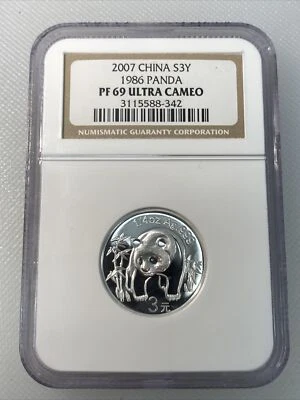 2007 china 3 yuan panda NGC Proof 69 Ultra Cameo 1986 Panda - Image 1 of 3