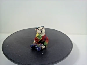 Maglione rosso alpinismo orso polare con serbatoio aria resina statuina vintage - Foto 1 di 6
