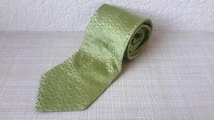 Nicole Miller klassische Krawatte 100 % Seide geometrisches Muster grün gebraucht, in einwandfreiem Zustand - Bild 1 von 8