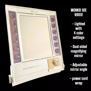 1970 Clairol True To Light LM-20 Lighted Makeup Mirror Dual Sided Magnify VIDEO! - Picture 1 of 11