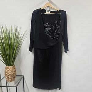 Vintage Elegant Mimmina Black Dress with Sequin Detail - Picture 1 of 5