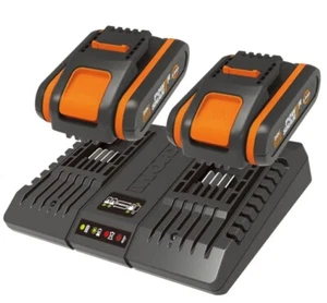 Kit Power 20+ 20 Worx 2 Batteries 2.0 Ah + N 1 Charger Dual Standard - Picture 1 of 1