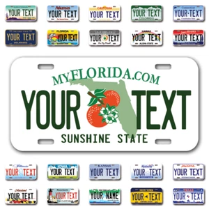 Custom state License Plates with personalized text Car 12x6- Moto 7x4 - Bike 6x3 - Picture 1 of 570