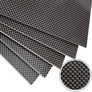 Hoja de fibra de carbono 3K 100x250 300x400 400x500 500X500 500X600X0,5-6 mm tamaño completo - Imagen 1 de 10