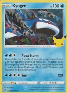 Kyogre 3/25 Holo Rare 25th Anniversary Celebrations Pokemon - Picture 1 of 2
