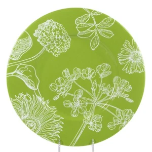 Crate & Barrel GARDEN 11" Dinner Plate Porcelain White Floral Nancy Green - Picture 1 of 11